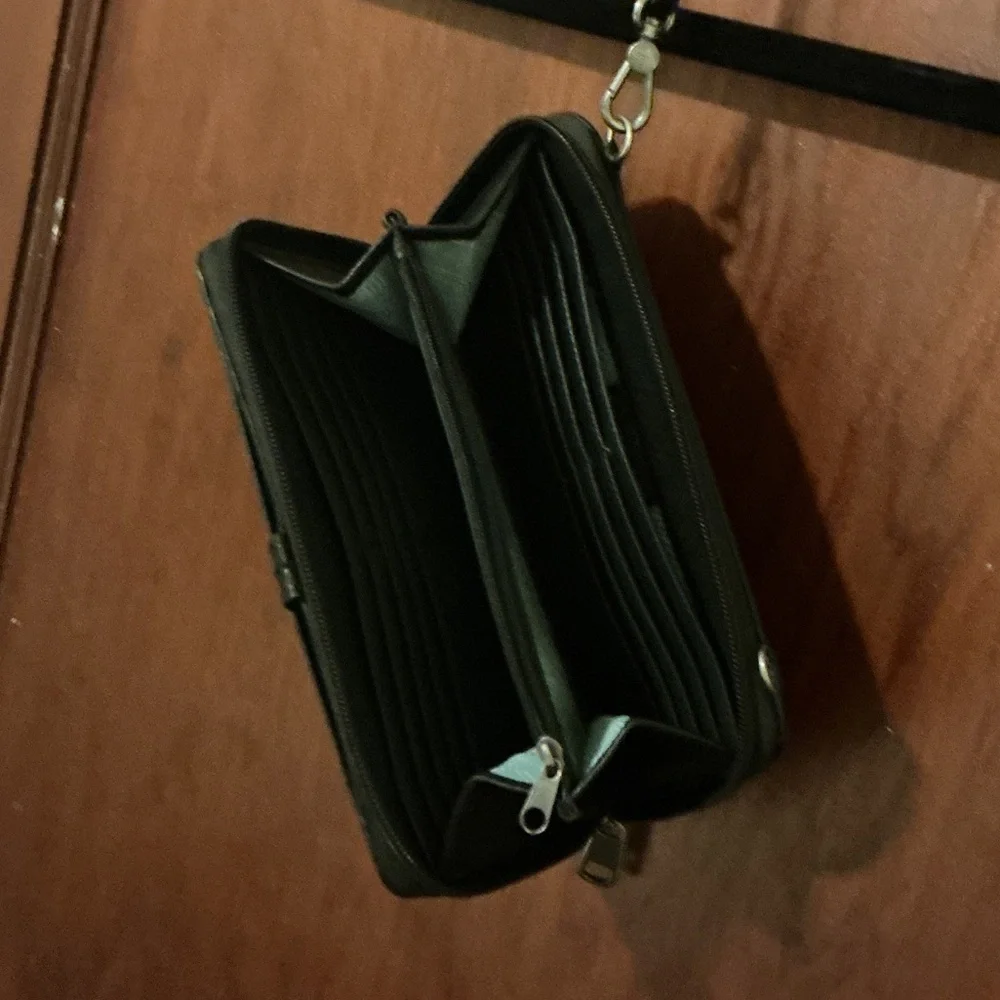 Nine West Black Wristlet with Cell Pocket and Strap - Picture 3 of 7